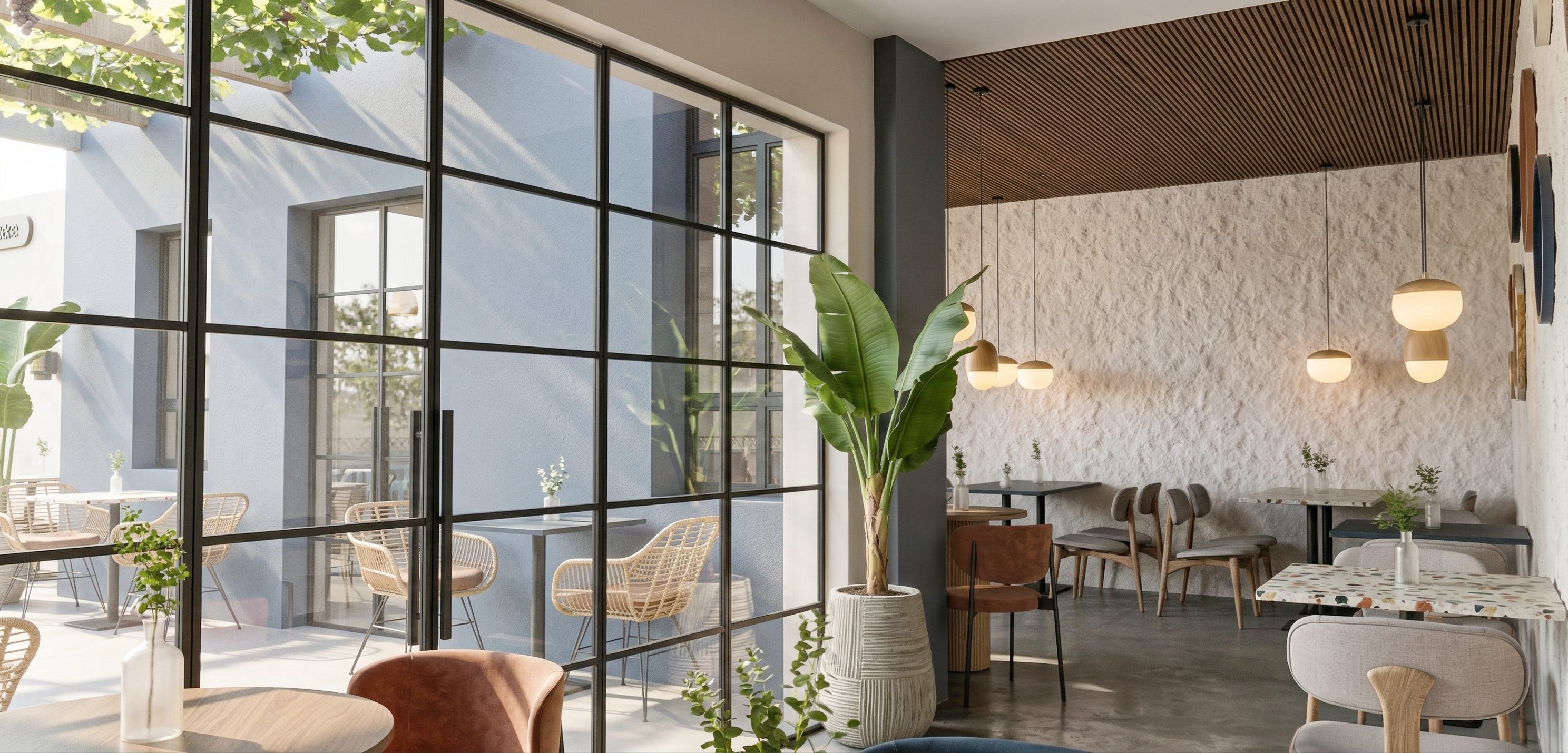 Café lounge and seating area